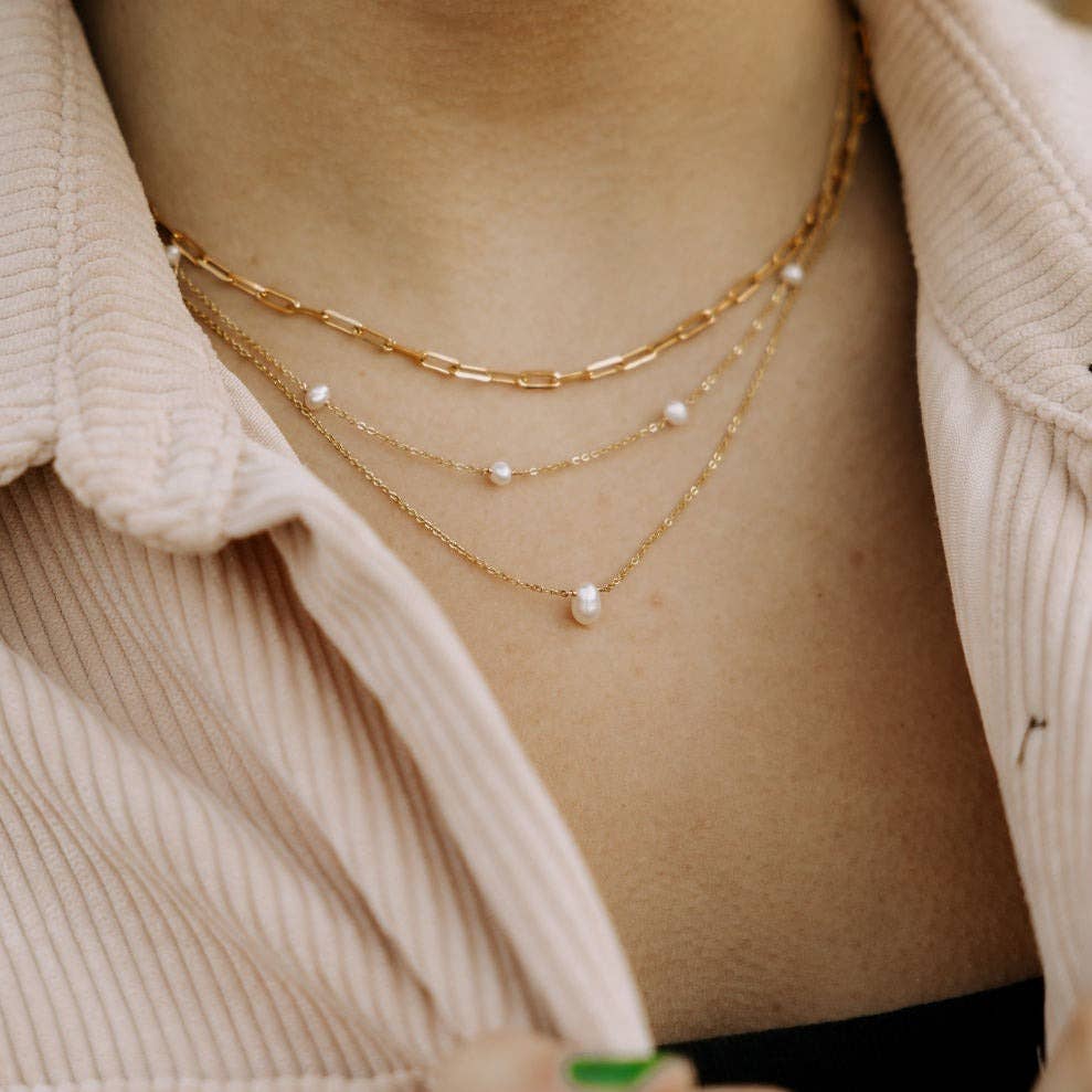 Malibu Pearl Necklace (Silver)