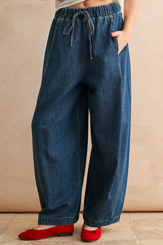 Barrel Leg Denim Pants