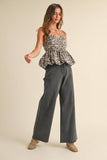 LEOPARD PRINT BALL0ON HEM TOP