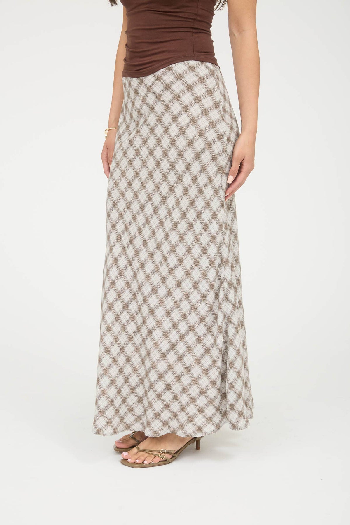 Autumn Plaid Midi Skirt
