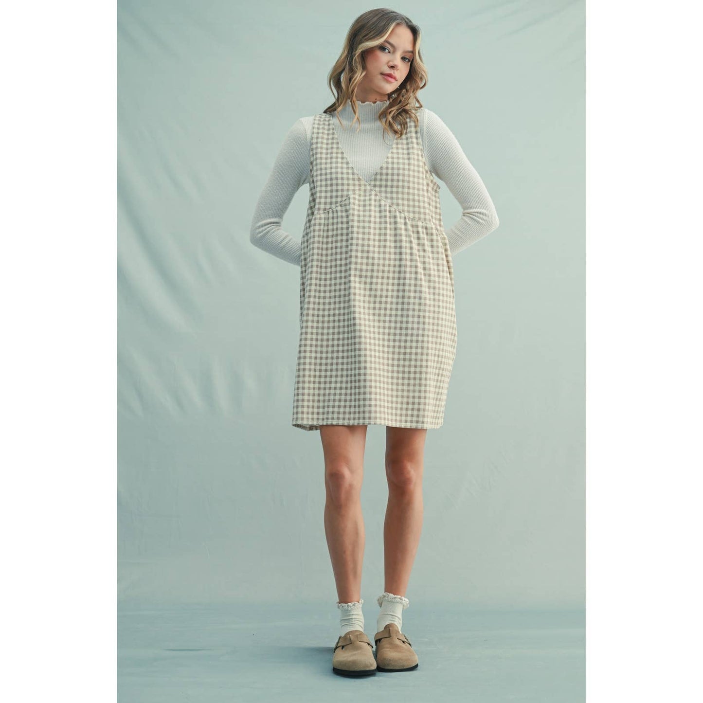 Plaid Denim Midi Dress