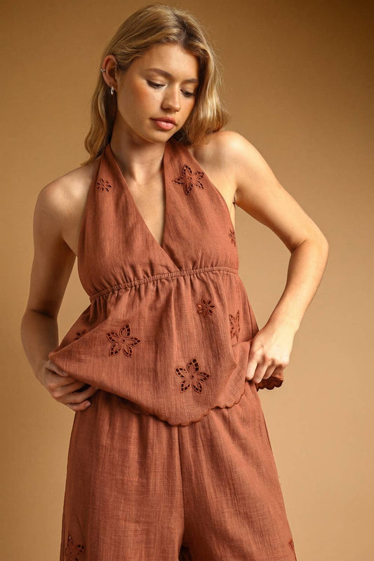 Terracotta Halter Top