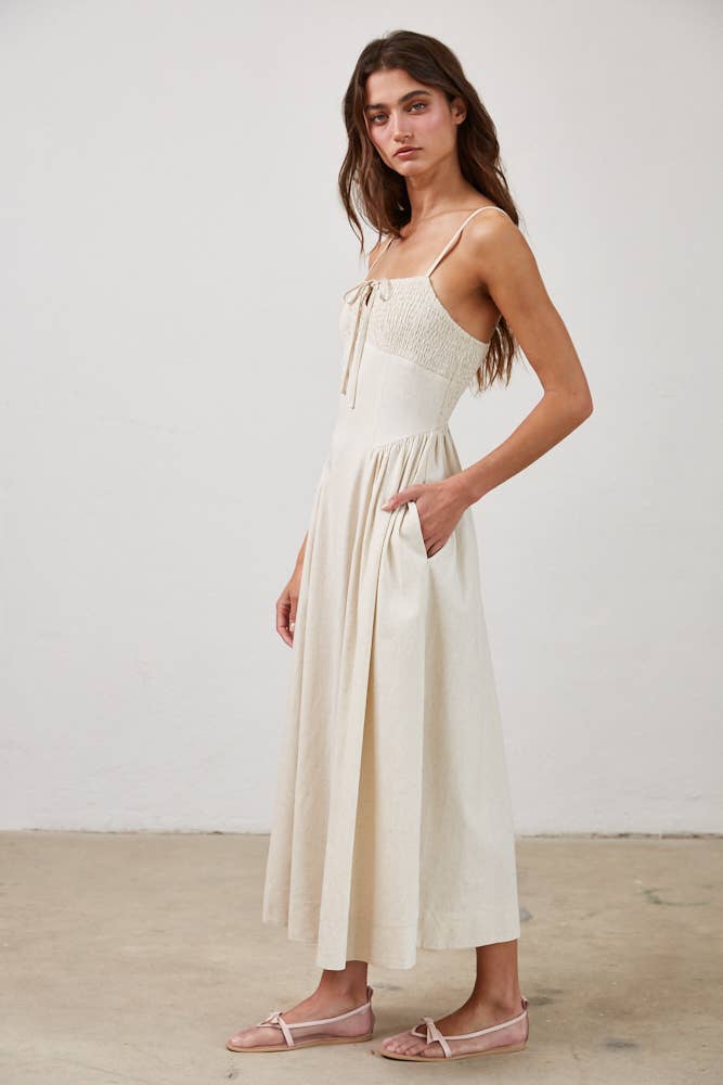 Tie Front Midi Dress