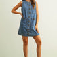 Sleeveless Button Front Denim Dress