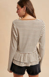 Waffle Knit Peplum Top