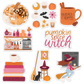 Clear Witch's Brew Coffee Mug Sticker 2.9x2.8 in.
