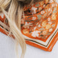 100% Silk Bandana Scarf - Botanical Garden Floral Western