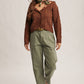 Cable Knit Embroidered Collar Cardigan