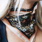 100% Silk Bandana Scarf -Midnight Garden Floral Western Wear