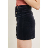 CORDUROY SIDE BUTTON MINI SKIRT