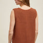 Textured Button Up Sweater Vest