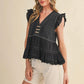 Mixed Media Lace Trim Top