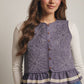 Quilted Peplum Vest with Lace Trim