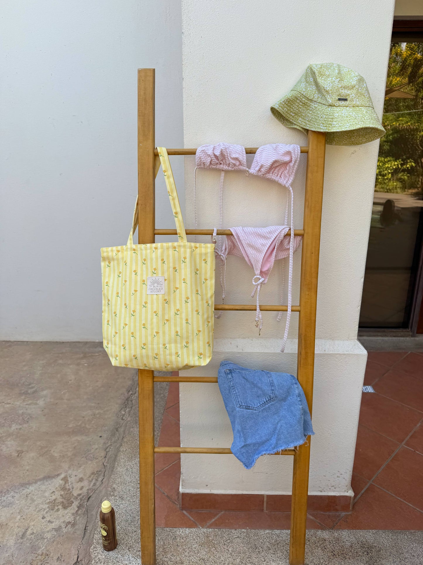 Lemon Blossom Floral Tote Bag