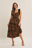 STANDOUT TIERED MIDI DRESS