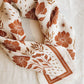 100% Silk Bandana Scarf - Desert Floral Western Earth Tones