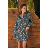 MINERAL-WASHED VICTORIAN FLORAL MINI DRESS
