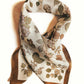 100% Silk Bandana Western Floral & Butterfly  – 23” Square