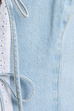 DENIM & LACE TRIM VEST