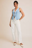 DENIM & LACE TRIM VEST