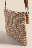 Two Tone Braided Envelope Clutch Bag