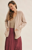 Oversized Cotton Blend Sweater Cardigan
