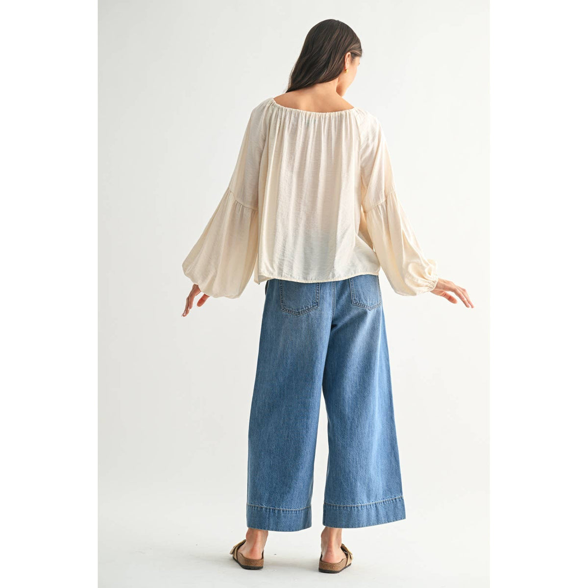Cozy Cream Drop Shoulder Blouse