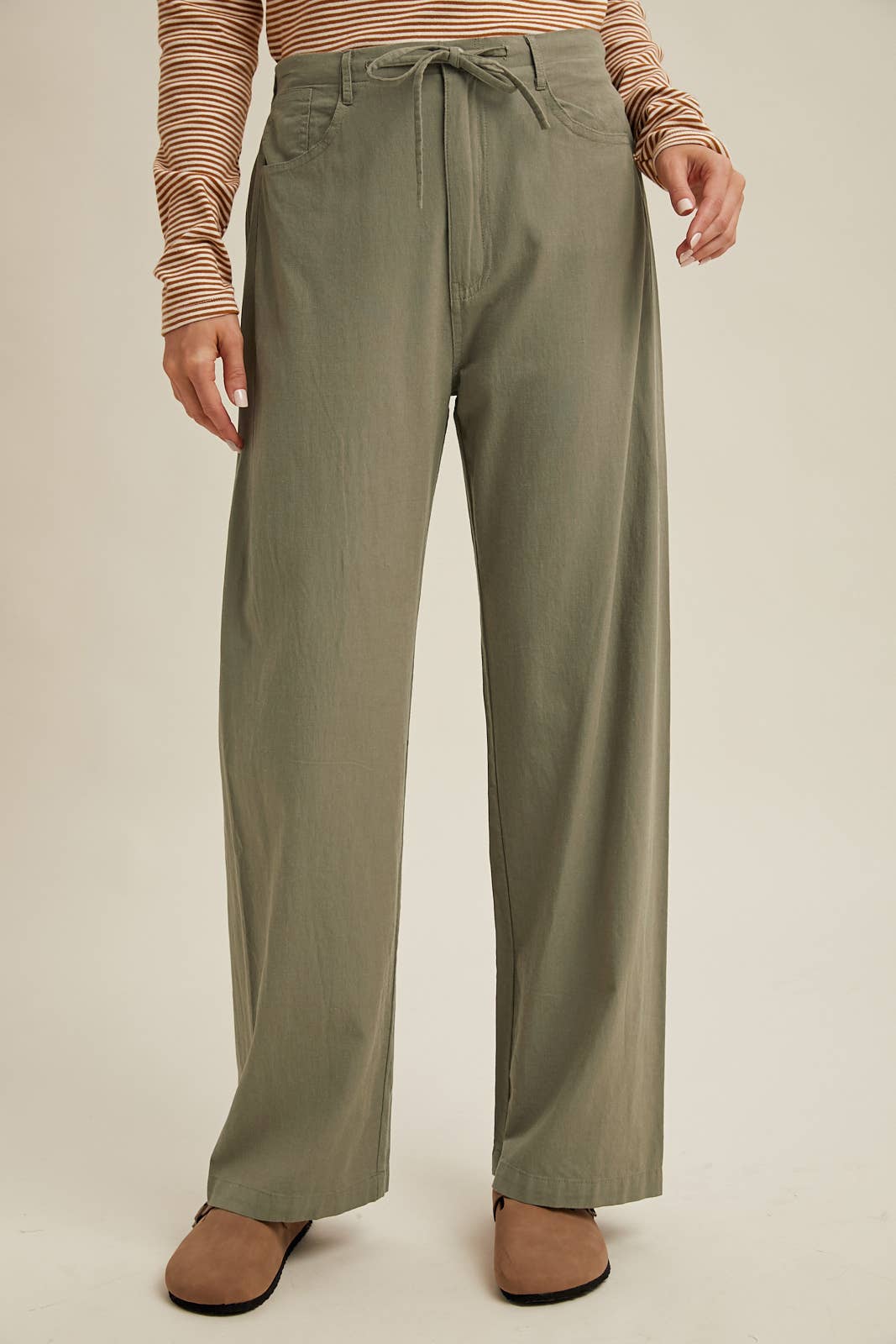 Olive Woven Pants