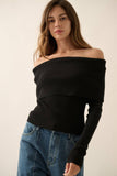Rib-Knit Foldover Top