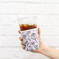 Pressed Floral Drink Sleeve, Iced Coffee Sleeve, Drink Cover