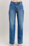 Judy Blue High Waisted Contrast Thread Straight Denim