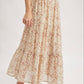 Floral Tiered Midi Skirt