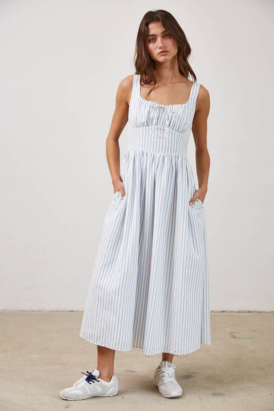 Stripe Textured Midi Dress