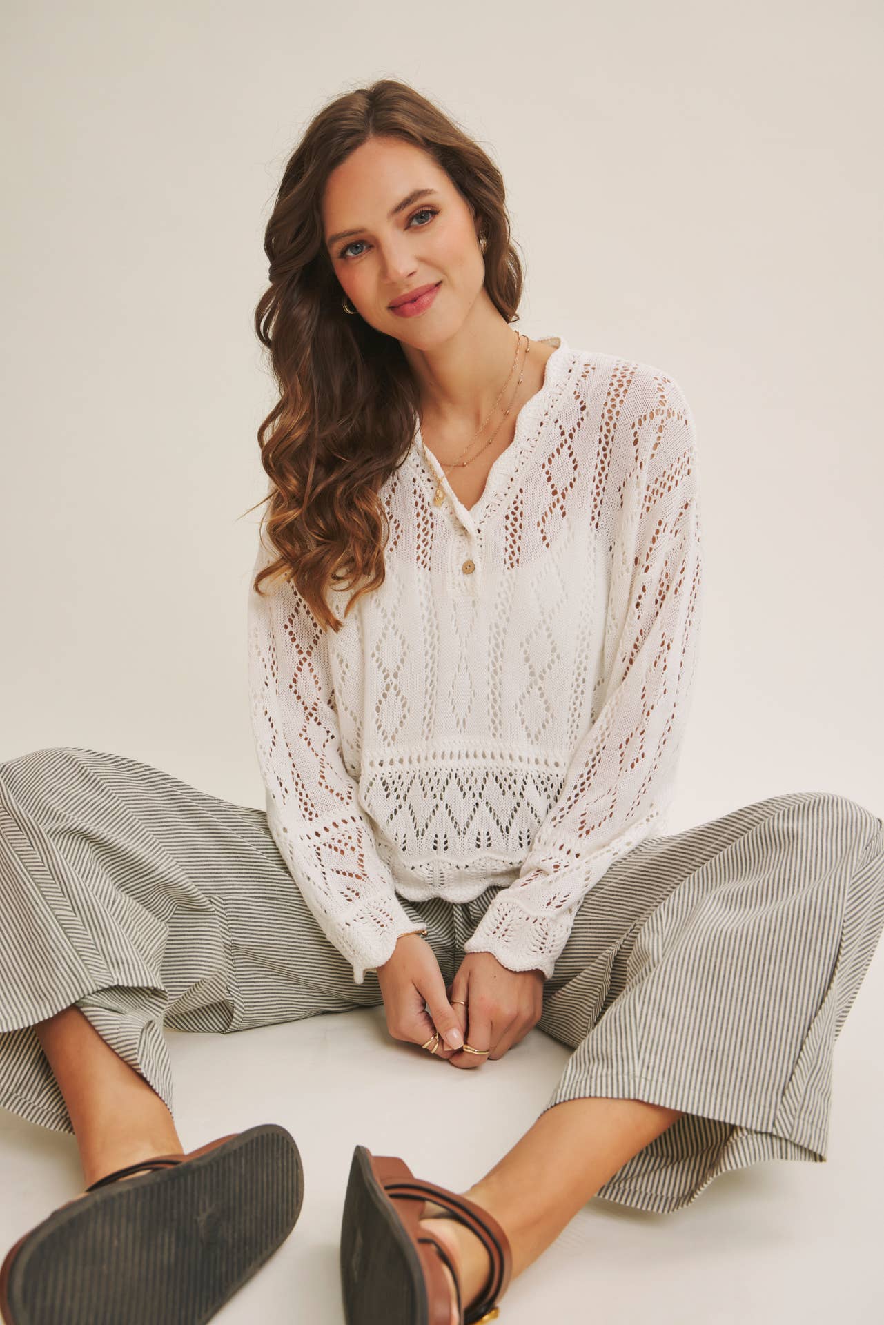 Scallop Edge Crochet Sweater