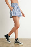 Garterized Gingham Shorts
