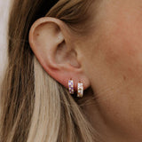 Purple & White Checkered Hoops *LIMITED EDITION*