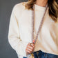 Tan Gingham Lanyard