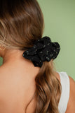 Black Floral Jumbo Scrunchie