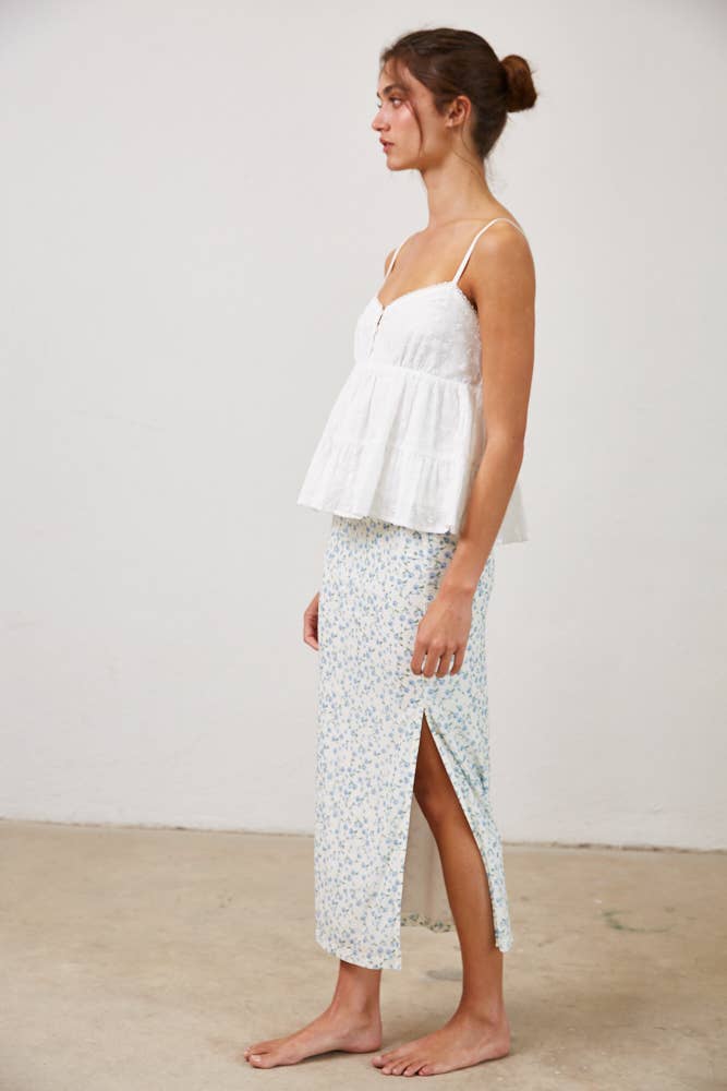 Eyelet Lace Trim Cami Top