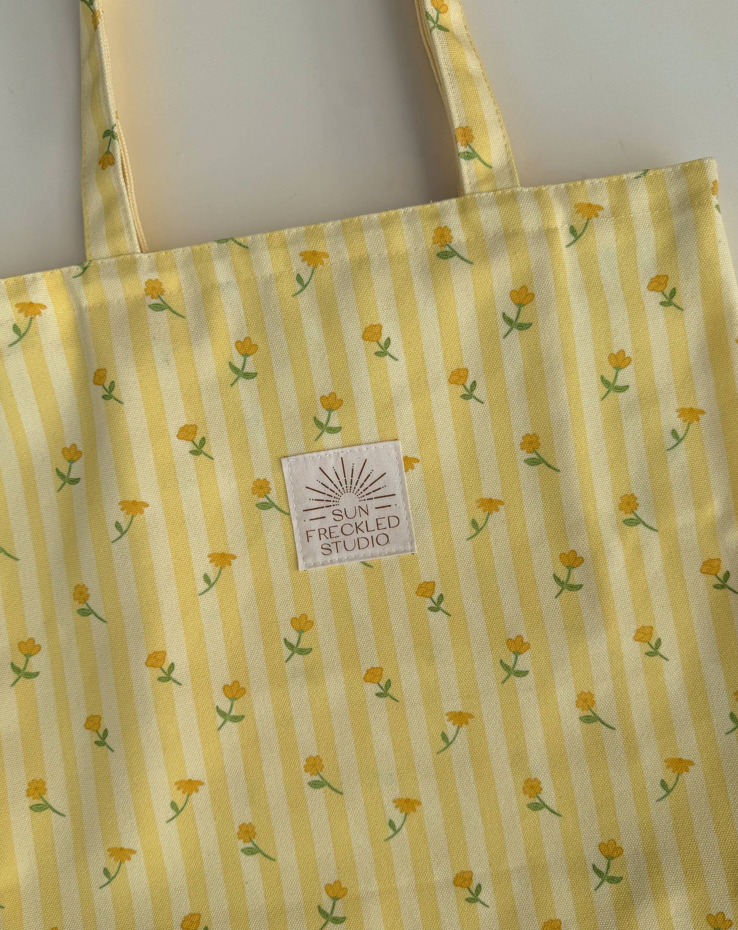 Lemon Blossom Floral Tote Bag