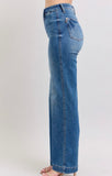 Judy Blue High Waisted Contrast Thread Straight Denim