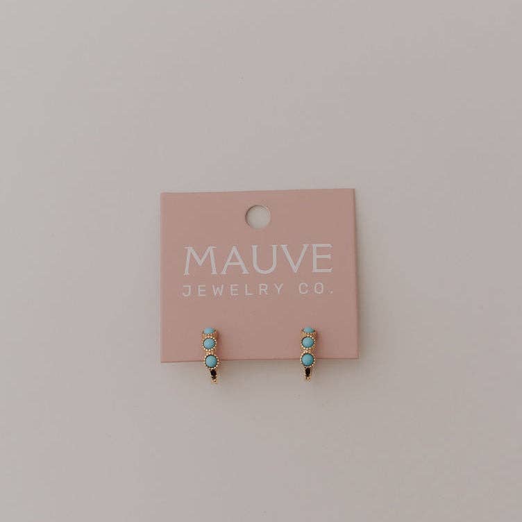 Lainey Turquoise Hoops