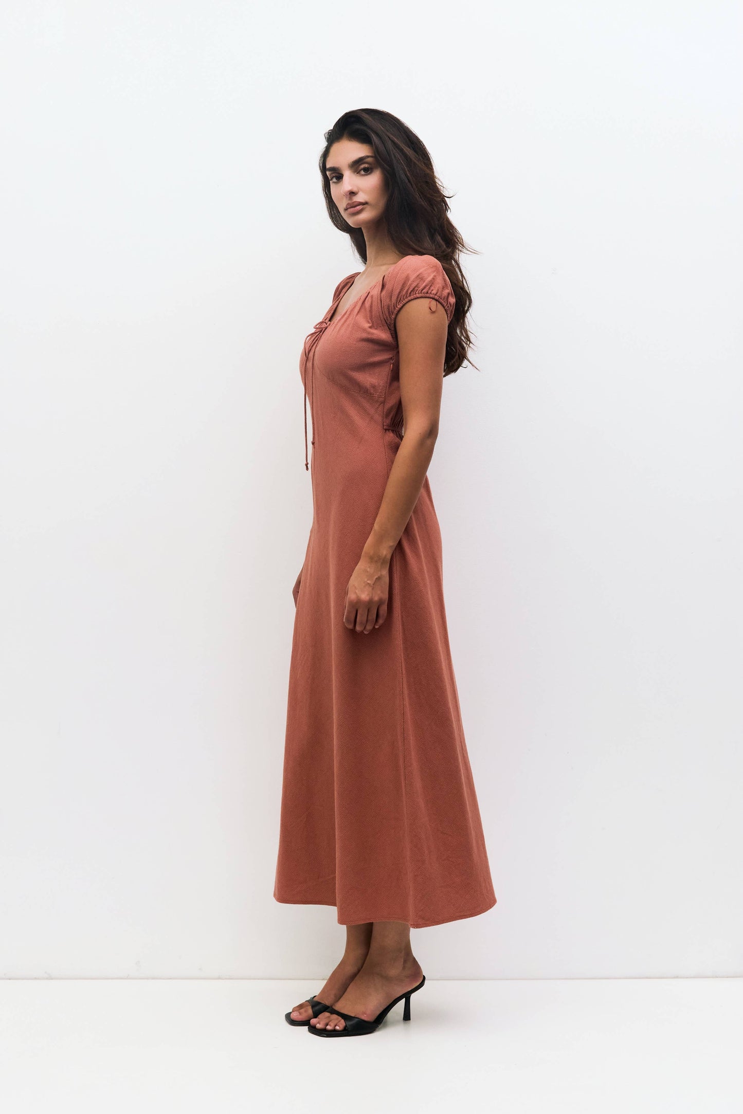 Lydia Gingham Midi Dress
