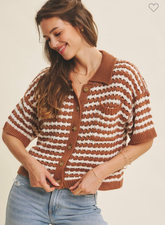 Super Soft Button-down Oversized Sweater Top