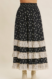 Smocked Ruffle Maxi Skirt