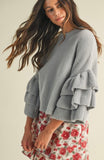 Ruffle Sleeve Sweater Top