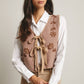 Floral Tie-Front Knit Vest