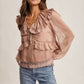 Lace Collar Ruffle Blouse