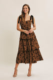STANDOUT TIERED MIDI DRESS