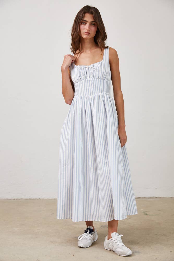 Stripe Textured Midi Dress